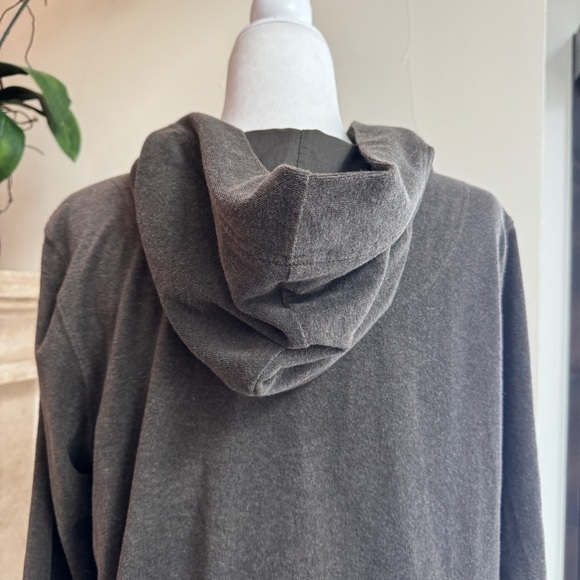 Nurture Gray ONe Button Long Sleeve Hooded Jacket Womens Size L Pockets - Picture 8 of 14